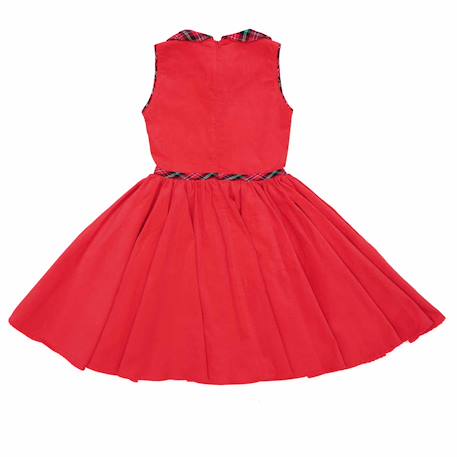 Robe qui tourne  en velours  et col claudine en tartan  hepburn Rouge carreaux tartan blanc vert+Rouge vert foncé 11 - vertbaudet enfant 