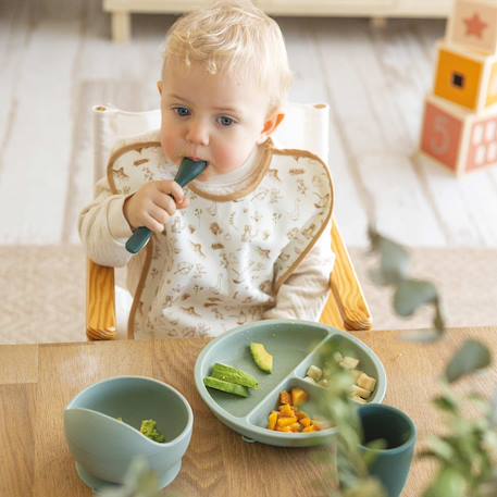 Coffret repas silicone 4 pièces Vert 3 - vertbaudet enfant 