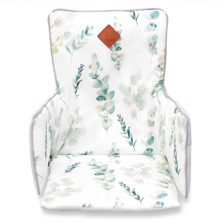 Coussin de chaise haute bébé eucalyptus Eucalyptus, vert, gris 1 - vertbaudet enfant 