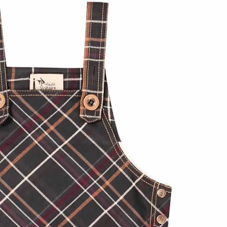 Robe salopette   carreaux tartan   lola Marron jaune 2 - vertbaudet enfant 