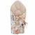 Couverture d'emmaillotage molletonnée néo vintage Néo vintage imprimé floral, beige, blanc 1 - vertbaudet enfant 