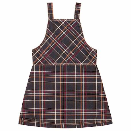 Robe salopette   carreaux tartan   lola Marron jaune 4 - vertbaudet enfant 