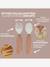 Lot de 2 pré-couverts d'apprentissage 2e âge en inox et silicone beige imprimé+Sage green+Velvet grey 2 - vertbaudet enfant 