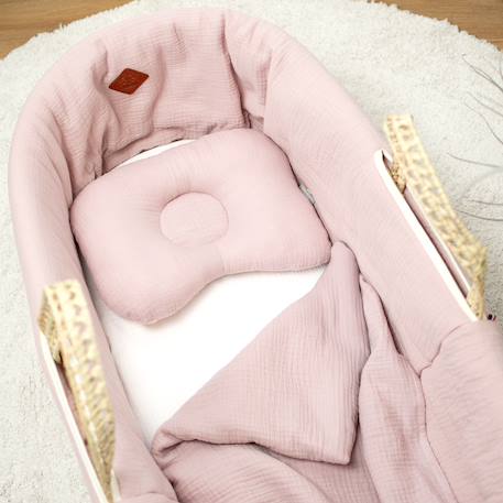 Coussin cale-tête ergonomique en gaze de coton jeanne Beige+Blanc+Bleu+Camel+Écru+Rose+Terracotta+Vert de gris 24 - vertbaudet enfant 