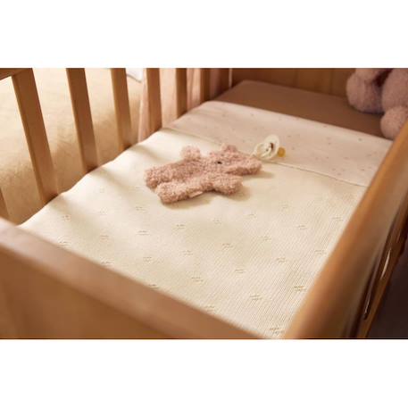 Couverture berceau cosy knit en coton Blanc+Ivoire+Vert d'eau 10 - vertbaudet enfant 