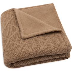Linge de maison et décoration-Linge de lit bébé-Couverture en tricot check knit oatmeal (75 x 100 cm)