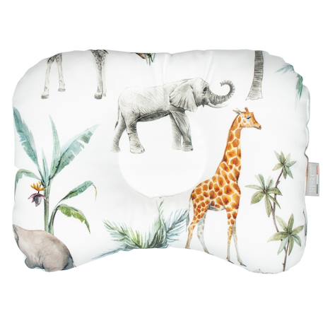 Coussin cale-tête ergonomique en coton safari Safari, vert, gris, blanc 1 - vertbaudet enfant 