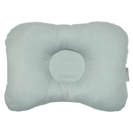 Coussin cale-tête ergonomique en gaze de coton jeanne Beige+Blanc+Bleu+Camel+Écru+Rose+Terracotta+Vert de gris 33 - vertbaudet enfant 