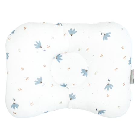 Coussin cale-tête ergonomique en gaze de coton Bleuet imprimé floral 1 - vertbaudet enfant 