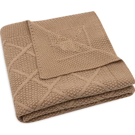 Couverture en tricot check knit oatmeal (75 x 100 cm) Beige+Marron+Marron foncé 6 - vertbaudet enfant 