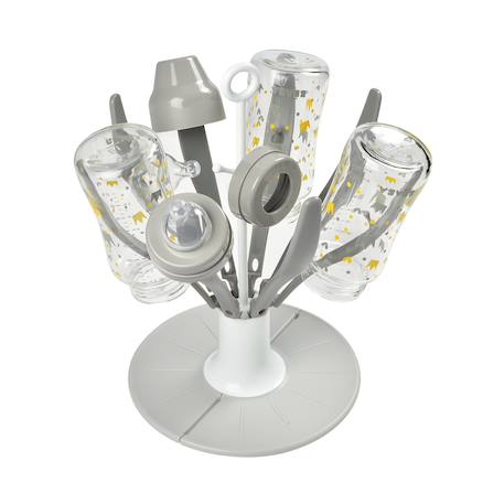 Egoutte biberons pliable compact et nomade capacité 8 biberons Gris+Rose+Terre argile 4 - vertbaudet enfant 