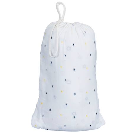 Lot de 2 draps housse en coton bio Beige+Blanc brodé+Blanc étoile+Blanc, noir+Bleu foncé+Jaune+Orange+Rose 5 - vertbaudet enfant 