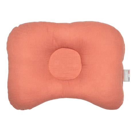 Coussin cale-tête ergonomique en gaze de coton jeanne Beige+Blanc+Bleu+Camel+Écru+Rose+Terracotta+Vert de gris 28 - vertbaudet enfant 