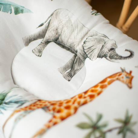 Coussin cale-tête ergonomique en coton safari Safari, vert, gris, blanc 4 - vertbaudet enfant 