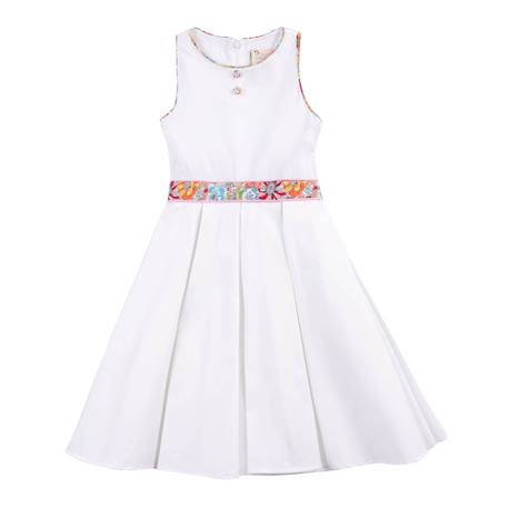 Robe demoiselle d'honneur    fleurie   hepburn Blanc rose 3 - vertbaudet enfant 