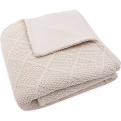 Linge de maison et décoration-Linge de lit bébé-Couverture en tricot check knit oatmeal (75 x 100 cm)