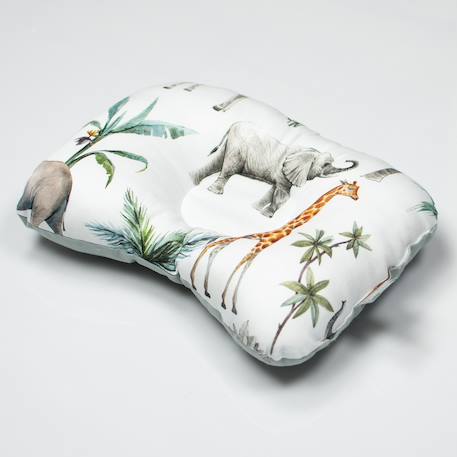 Coussin cale-tête ergonomique en coton safari Safari, vert, gris, blanc 5 - vertbaudet enfant 