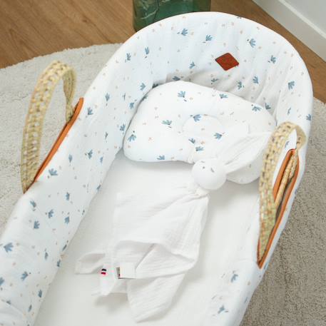 Coussin cale-tête ergonomique en gaze de coton Bleuet imprimé floral 4 - vertbaudet enfant 