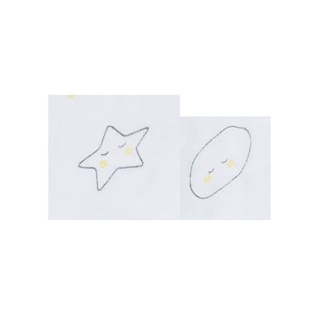 Lot de 2 draps housse en coton bio Beige+Blanc brodé+Blanc étoile+Blanc, noir+Bleu foncé+Jaune+Orange+Rose 10 - vertbaudet enfant 