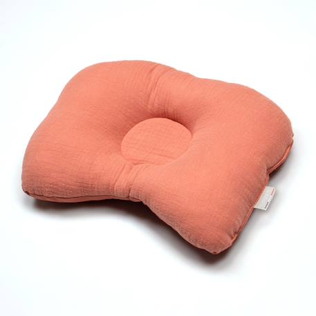Coussin cale-tête ergonomique en gaze de coton jeanne Beige+Blanc+Bleu+Camel+Écru+Rose+Terracotta+Vert de gris 31 - vertbaudet enfant 