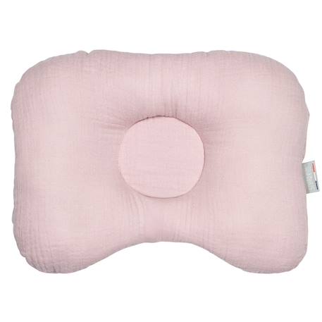 Coussin cale-tête ergonomique en gaze de coton jeanne Beige+Blanc+Bleu+Camel+Écru+Rose+Terracotta+Vert de gris 23 - vertbaudet enfant 