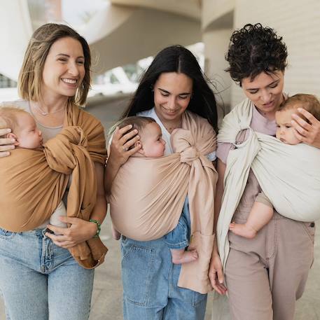 Porte-bébé boba ring sling en lin peony Rose 2 - vertbaudet enfant 