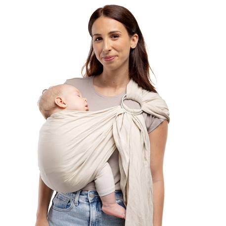Porte-bébé boba ring sling en lin Beige 3 - vertbaudet enfant 