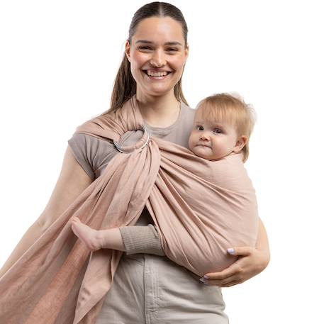 Porte-bébé boba ring sling en lin peony Rose 3 - vertbaudet enfant 