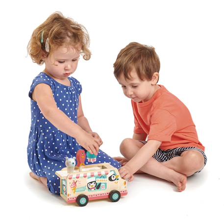 Chariot de crème glacée pingouins Rose, vert, beige 2 - vertbaudet enfant 