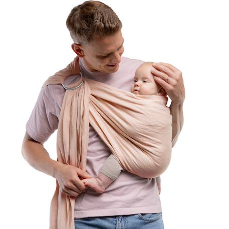 Porte-bébé boba ring sling en lin peony Rose 4 - vertbaudet enfant 