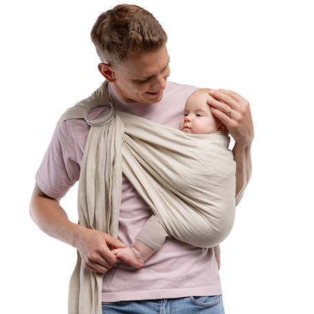 Porte-bébé boba ring sling en lin Beige 4 - vertbaudet enfant 
