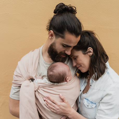 Porte-bébé boba ring sling en lin peony Rose 5 - vertbaudet enfant 