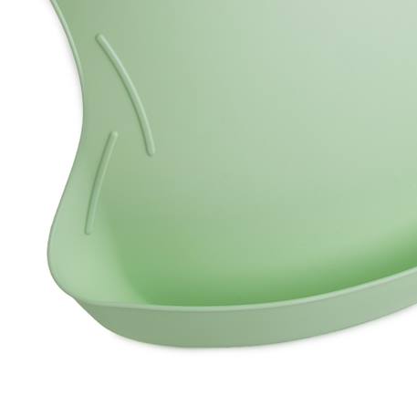 Bavoir bibou avec récupérateur Gris charme+Jaune citron+Lilas+Vert céladon 18 - vertbaudet enfant 