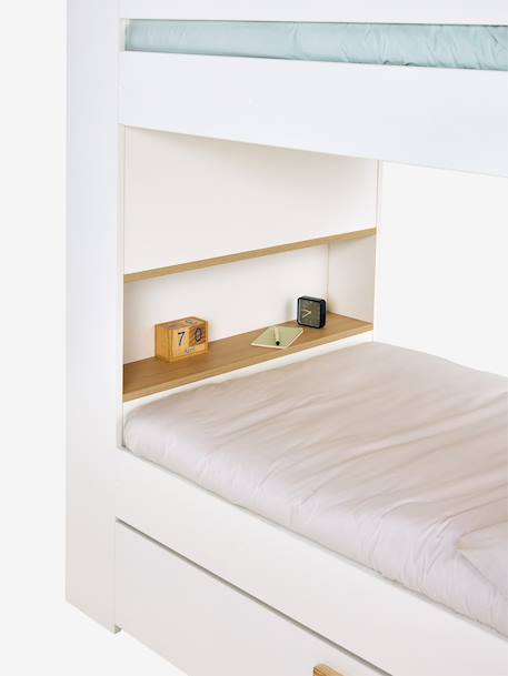 Lit superposé enfant 90x190cm avec tiroirs et bibliothèque IDAHO blanc 7 - vertbaudet enfant 