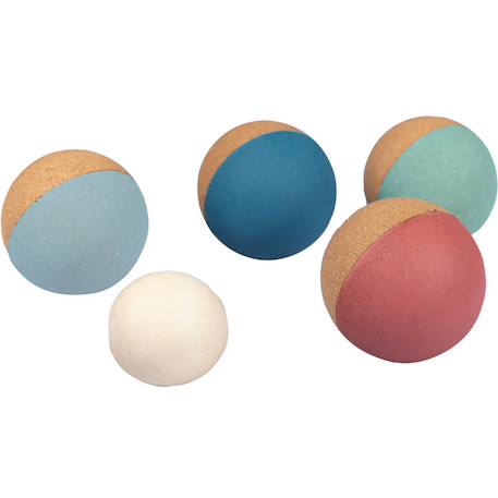 Jeu de pétanque boccia en liège Bleu, rouge, blanc 1 - vertbaudet enfant 