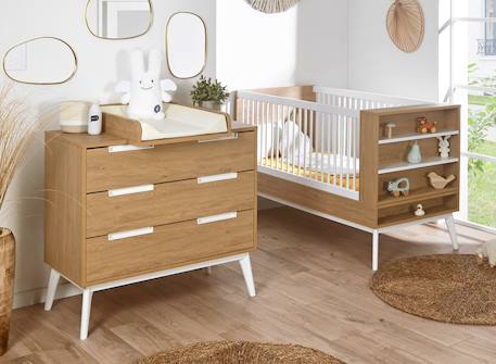 Chambre bébé duo vintage octave Chêne+Noyer 2 - vertbaudet enfant 