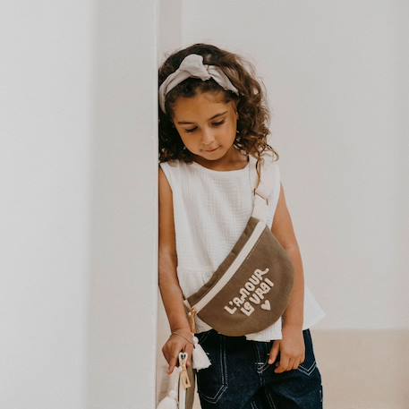 Sac banane enfant l'amour le vrai Taupe 6 - vertbaudet enfant 