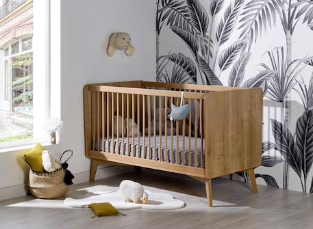 Lit bébé évolutif icone avec petite commode et plan à langer Chêne 3 - vertbaudet enfant 