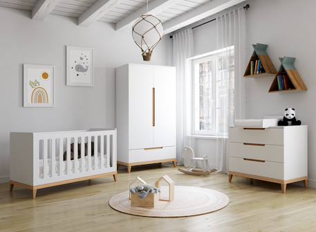 Chambre bébé complète evidence Blanc /hêtre 1 - vertbaudet enfant 