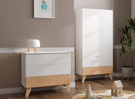 Chambre bébé equilibre Blanc / pin 6 - vertbaudet enfant 