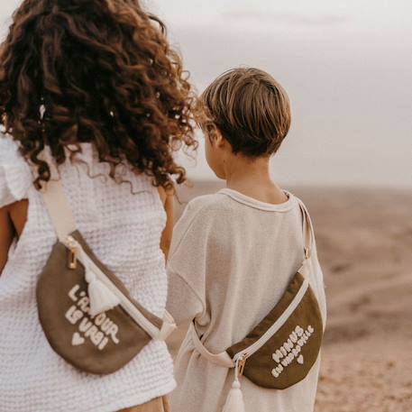 Sac banane enfant l'amour le vrai Taupe 4 - vertbaudet enfant 