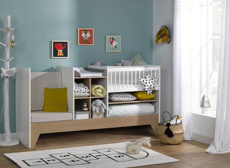Lit bébé évolutif combiné ecrin + tiroir Blanc 5 - vertbaudet enfant 