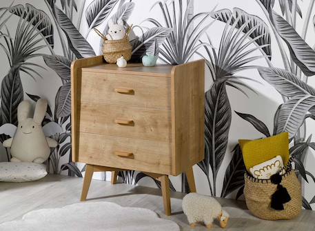 Lit bébé évolutif icone avec petite commode et plan à langer Chêne 6 - vertbaudet enfant 