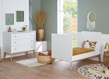 Chambre bébé duo gaïa Argile / noyer+Blanc / chêne 8 - vertbaudet enfant 