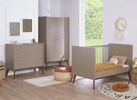 Chambre bébé complète gaïa Argile / noyer+Blanc /chêne 2 - vertbaudet enfant 