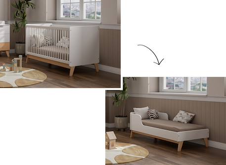 Petite chambre bébé equilibre Blanc / pin 6 - vertbaudet enfant 