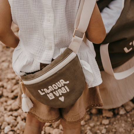 Sac banane enfant l'amour le vrai Taupe 5 - vertbaudet enfant 