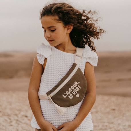 Sac banane enfant l'amour le vrai Taupe 3 - vertbaudet enfant 