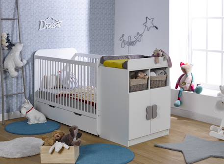 Chambre bébé évolutive madrid + tiroit et matelas Blanc 2 - vertbaudet enfant 