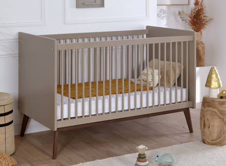 Chambre bébé duo gaïa Argile / noyer+Blanc / chêne 3 - vertbaudet enfant 